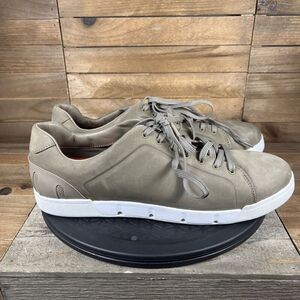 SWIMS Mens Size 12 Breeze Leather Low-Top Sneakers Olive Green Shoes